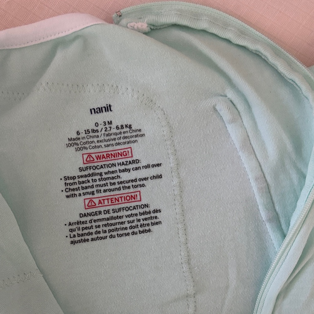Kids Nanit Swaddle Sleep Sack Set in Mint, White & Gray - Picture 4 of 7